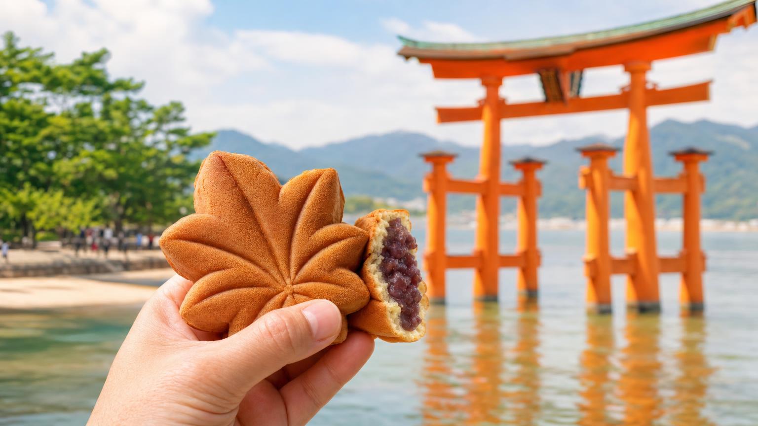 hiroshima-miyajima-itsukushima-shrine-walking-food-guide-momiji-manju-oysters-seafood-snacks