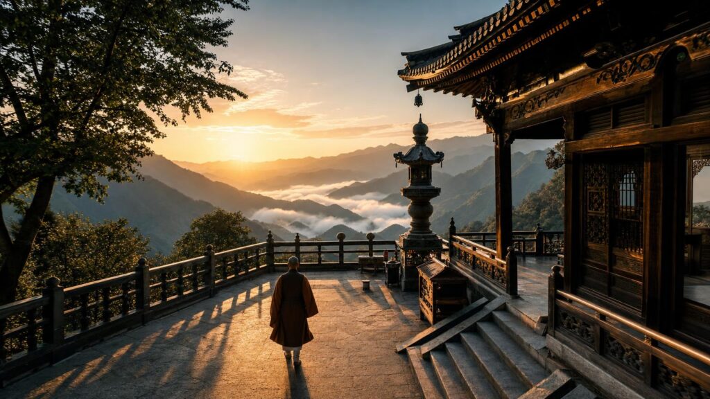 中国の華蔵寺で心を整える｜枕木山の絶景と静寂に包まれる祈りの旅