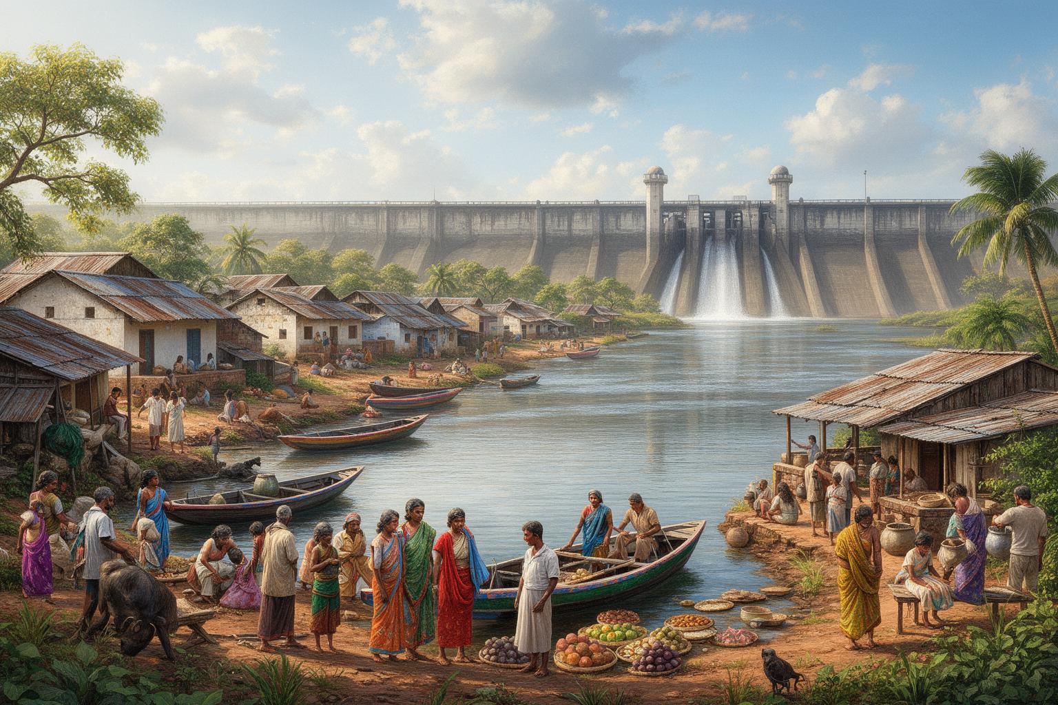 mizube-ni-ikizuku-murabito-no-kurashi-jikan-ga-tomattakanoyouna-fukei-no-nakade